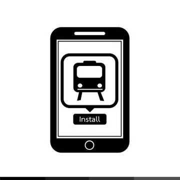 Smart phone mobile Train application icon illustration design Illustrazione stock