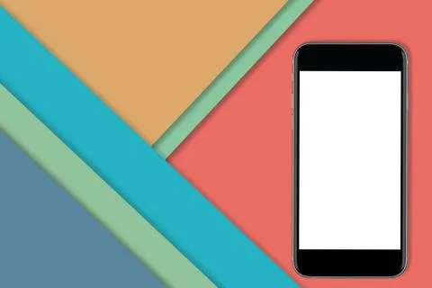 Smart phone mockup on material design background Stock Illustration