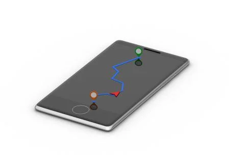 Smart phone with navigation arrow Free Stock Illustration