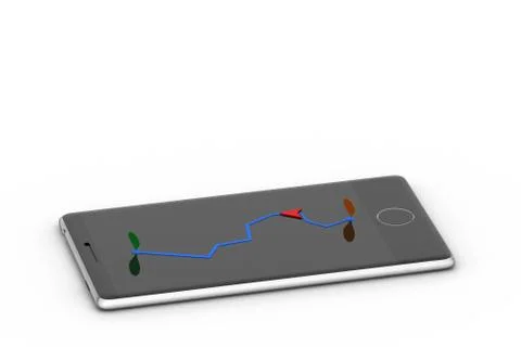 Smart phone with navigation arrow Free Stock Illustration