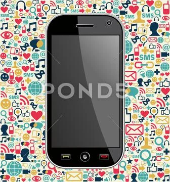 Smart phone network icon background Stock Illustration