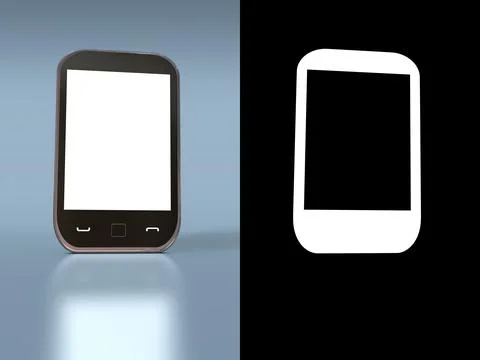 Smart-phone or cell phone standing on reflective unterground Stock Illustration