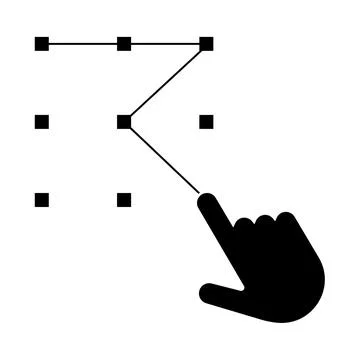 Smart Phone Password, Pattern Unlock Icon Illustrazione stock