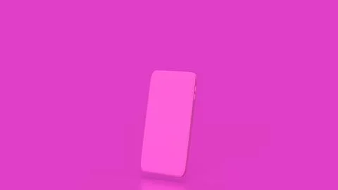 Smart phone on pink Background 3d Rendering. Stock-Illustration