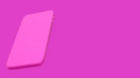 Smart phone on pink Background 3d Rendering. Stock-Illustration