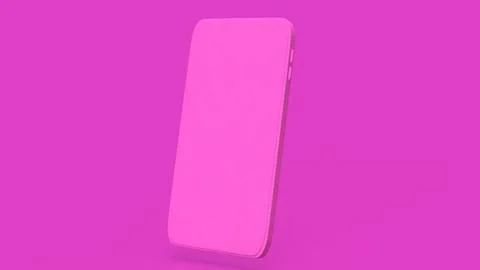 Smart phone on pink Background 3d Rendering. Stock-Illustration