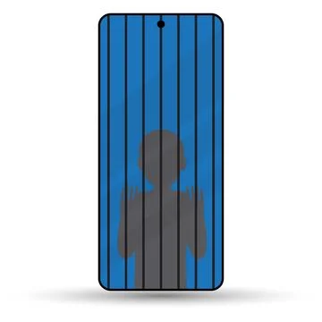 Smart phone prisoner Stock Illustration