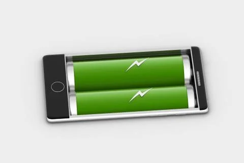 Smart phone with rechargeable cell Stock Illustration