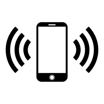 Smart phone ringing or vibrating. Simple icon for app web and messenger Illustrazione stock