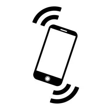 Smart phone ringing or vibrating. Simple icon for app web and messenger Illustrazione stock