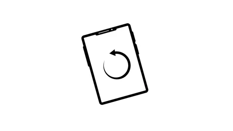 Smart phone with a rotating arrow on its screen, motion graphic of a phone .. Stock Footage 339513186