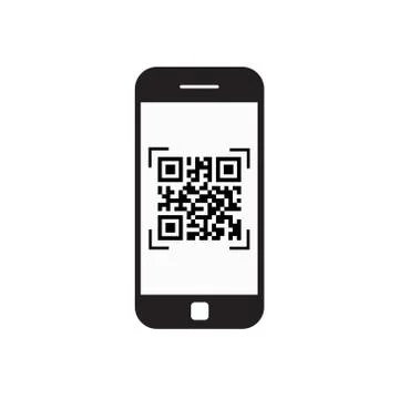 Smart Phone Scanning Qr Code Icon Barcode Scan With Telephone Stock-Illustration