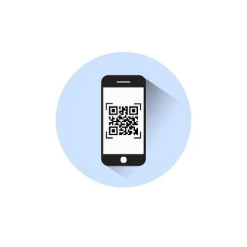 Smart Phone Scanning Qr Code Icon Barcode Scan With Telephone 스톡 일러스트