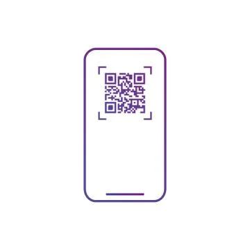 Smart Phone Scanning Qr Code Icon Barcode Scan With Telephone. Vector Stock-Illustration