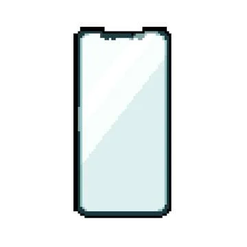 Smart phone screen protector pixel art vector illustration Ilustración de archivo