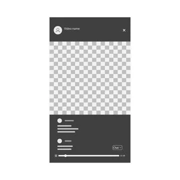Smart phone screen with video player, isolated on white background Stock Illustration