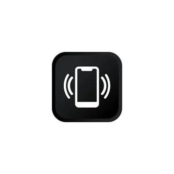 Smart phone in silent mode or mobile phone vibrating icon modern button desig Illustrazione stock