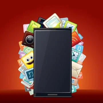 Smart Phone Smartphone Apps Background Stock Illustration