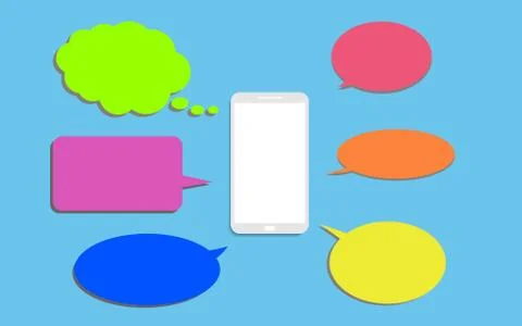 Smart phone with speech bubble flat design modern vector illustration concept Stock Illustration