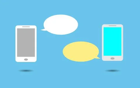 Smart phone with speech bubble flat design modern vector illustration concept Illustrazione stock