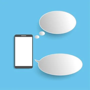 Smart phone with speech bubble flat design modern vector illustration concept イラスト素材