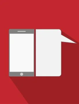 Smart phone with speech bubble flat design modern vector illustration concept イラスト素材