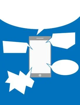 Smart phone with speech bubble flat design modern vector illustration concept Stock Illustration