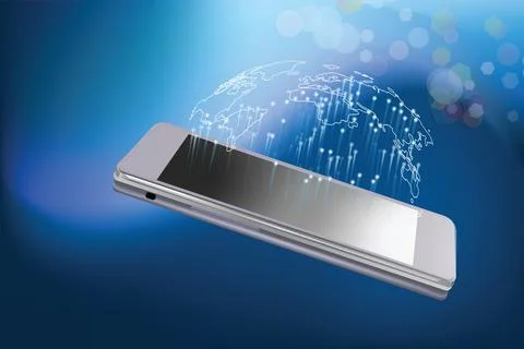 Smart phone technology global link Stock Illustration