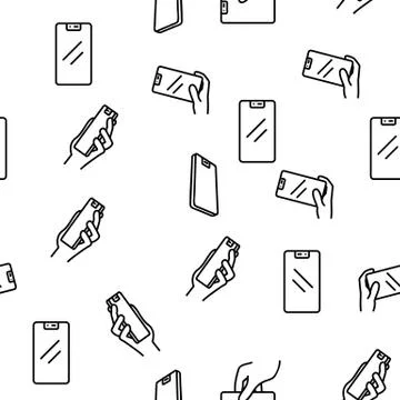 Smart Phone Technology Vector Seamless Pattern Stock Illustration
