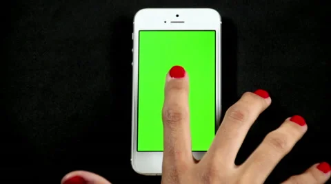 Smart Phone Touch Screen Finger Gestures on Green 스톡 동영상 41919626