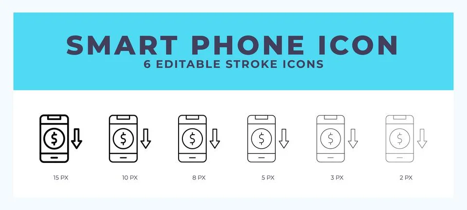Smart phone vector icon for web and app. Editable stroke vector illustration Stock Illustration