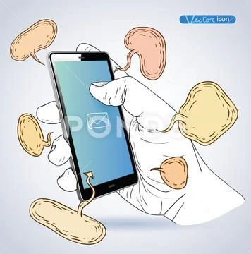 Smart phone, vector illustration. Stock Illustration
