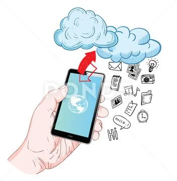 Smart phone, vector illustration. Stock Illustration
