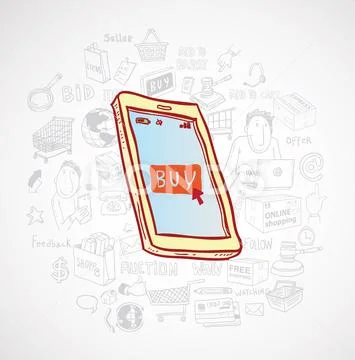 Smart phone, vector illustration. Stock Illustration