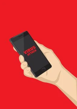 Smart Phone Virus Attack Vector Illustration Stock Illustration