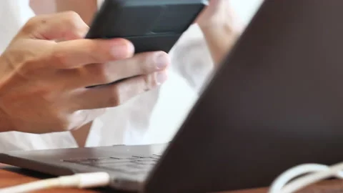 Smart phone  working Stock Footage 150863340