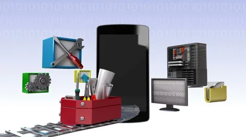 Smart phone,app application tool for developer, programmers 2 (included Alpha) Stock Footage 59149268