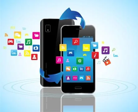 Smart phones apps Stock Illustration
