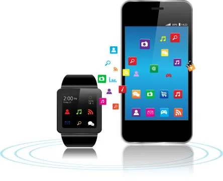 Smart phones apps Stock Illustration