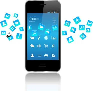 Smart phones apps Stock Illustration