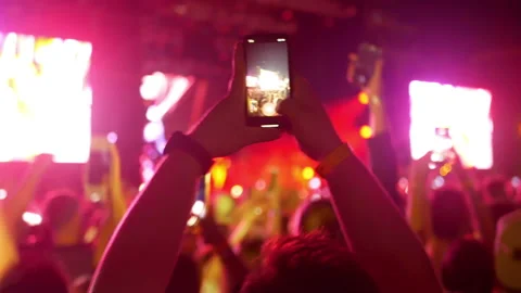 Smart phones music concert Stock Footage