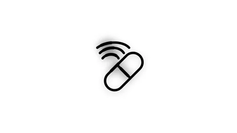 Smart Pill Line Icon Animation Loop White Background Stock Footage 341540678