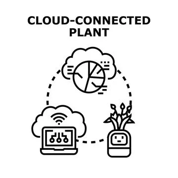 Smart plant management using cloud technology イラスト素材