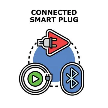 Smart plug connecting device for home automation system Stock Illustration