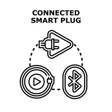 Smart plug connecting device for home automation system Stock Illustration