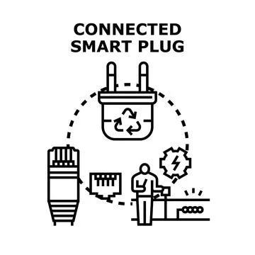 Smart plug connecting internet of things energy control Stock Illustration