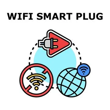 Smart plug connecting worldwide internet of things concept Stock Illustration