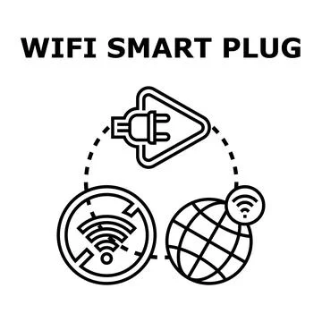 Smart plug connecting worldwide internet of things concept Stock Illustration
