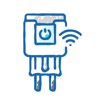 Smart plug home icon doodle illustration Stock Illustration