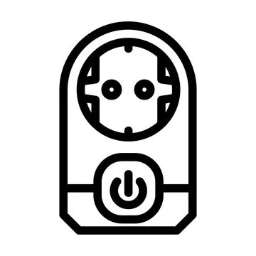 Smart plug home line icon vector illustration Illustrazione stock